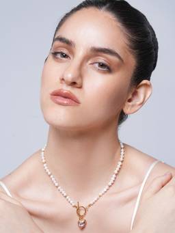 CAO JEWELLERY - Natural Freshwater Pearl Heart Pendant Necklace
