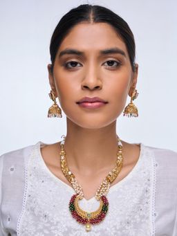 CAO JEWELLERY - Designer Pink Green Hasli Style Jewellery Set
