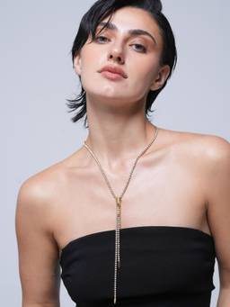CAO JEWELLERY - Cubic Zirconia Zip Chain Necklace
