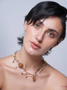 CAO JEWELLERY - Light Luxury Beaded Stacked Flower Collarbone Necklace
