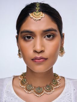 CAO JEWELLERY - Designer Green Gold Polished Jewellery Set