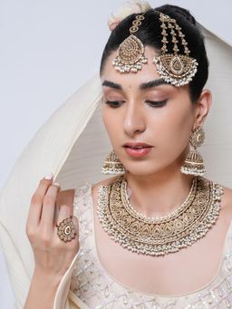 CAO JEWELLERY - White Reverse Ad Heavy Bridal Jewellery Set