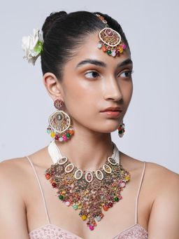 CAO JEWELLERY - Multicolor Reverse Ad Heavy Bridal Jewellery Set