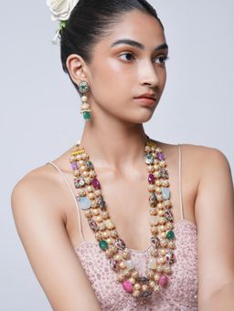 CAO JEWELLERY - Long Triple Layered Multicolor Jewellery Set