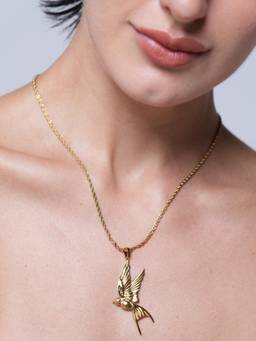 CAO JEWELLERY - Peace Dove Pendant Twisted Chain Necklace