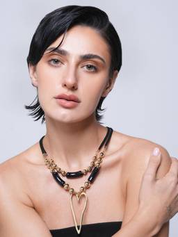 CAO JEWELLERY - Retro Heart Woven Chain Layered Necklace