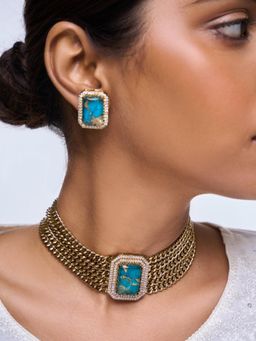 CAO JEWELLERY - Firestone Chain Blue Jewellery Set
