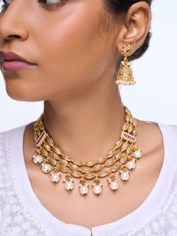 CAO JEWELLERY - Designer Beaded Golden Jewellery Set