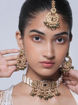 CAO JEWELLERY - Reverse Ad Mehendi Color Choker Jewellery Set