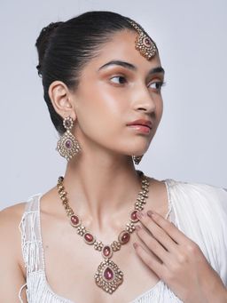 CAO JEWELLERY - Designer Mehendi Polish Pink Jewellery Set