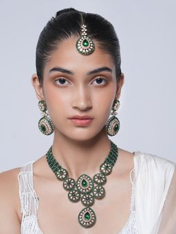 CAO JEWELLERY - Green Mehendi Polish Heavy Jewellery Set
