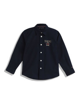 Tommy Hilfiger - Boys Logo Regular-Fit Cotton Shirt