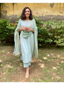 The Hemming Bird - Sea Green Gota Pati Set (Set of 3)