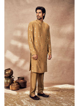 Masaba - Gold Tribal Pillar Kurta with Pant (Set of 2)