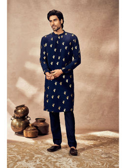 Masaba - Blue Ganesha Foil Kurta with Pant (Set of 2)