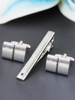 PELUCHE - Mr. Dapper - Crystal Silver-G Cufflink & Tie Pin Gift Set
