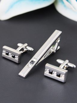 PELUCHE - The Bling Bar -S Silver-G Cufflink & Tie Pin Gift Set