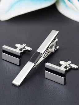 PELUCHE - Debonair Silver-G Cufflink & Tie Pin Gift Set