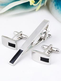 PELUCHE - Mr. Dapper - Minimalist Silver-G Cufflink & Tie Pin Gift Set