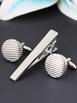 PELUCHE - Suave Silver-G Cufflink & Tie Pin Gift Set