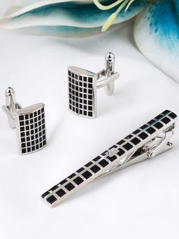 PELUCHE - Mr. Dapper - Rock The Party Black Cufflink & Tie Pin Gift Set