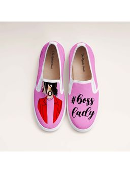 The Quirky Naari - Boss Lady Slip-On Sneakers - Pink