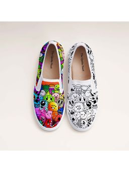 The Quirky Naari - Color Me Up Slip-On Sneakers - Multi-Color