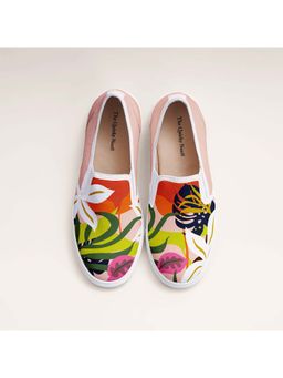 The Quirky Naari - Abstract Floral Slip-On Sneakers - Multi-Color