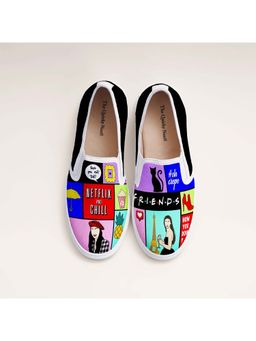 The Quirky Naari - Netflix and Chill Slip-On Sneakers - Multi-Color