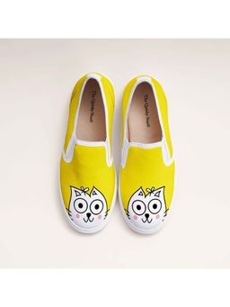 The Quirky Naari - Catty Slip-On Sneakers - Yellow