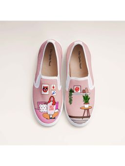The Quirky Naari - Self Love Slip-On Sneakers - Peach
