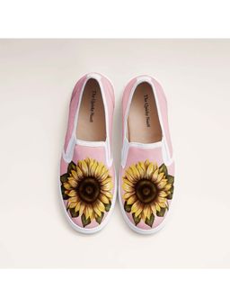 The Quirky Naari - Sunflower Days Slip-On Sneakers - Pink