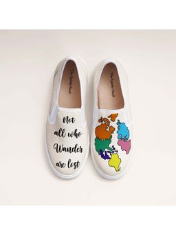 The Quirky Naari - Traveller Soul Slip-On Sneakers - Beige