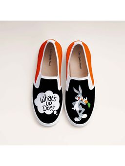 The Quirky Naari - What’s up Doc: Looney Tunes Slip-On Sneakers - Black