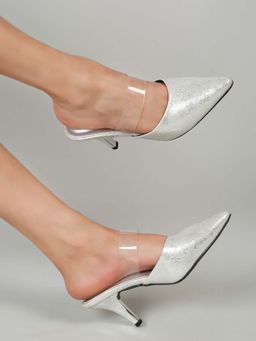 Flat n Heels - Women Silver Mules Heels