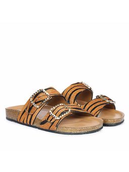 Saint G - Tan Leo Pony Leather Sandals