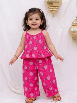 BownBee - Infant Pink Pure Cotton Top with Palazzo