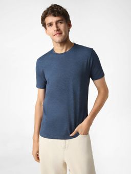 Urbano Fashion - Mens Mood Blue Printed Half Sleeve Slim Fit Cotton T-Shirt