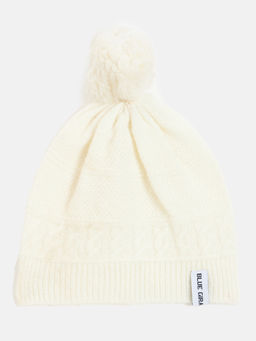 Blue Giraffe - Boys Cream Knitted Beanie