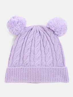 Blue Giraffe - Girls Purple Knitted Beanie