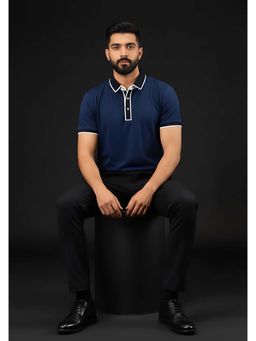 OUTERWORLD - The Velvet Hour Blue Solid T-Shirt