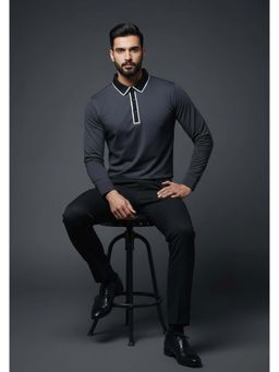 Calvin Klein - Classic Full Sleeve Polo Shiny Black T-Shirt
