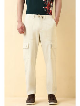 Allen Solly - Men Beige Solid Casual Trouser