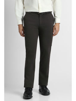 Van Heusen - Men Black Solid Formal Trouser