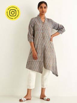 Ancestry - Grey Georgie Asymmetric Kurta