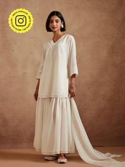 Ancestry - White Oak Embroidered Dupatta