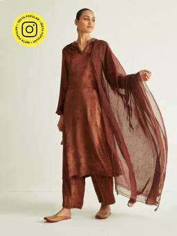 Ancestry - Hamra Brown Sequins Dupatta