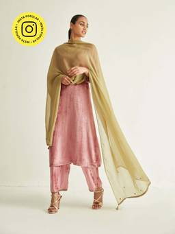 Ancestry - Olive Organza Scallop Drape