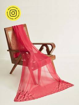 Ancestry - Pink Organza Scallop Dupatta