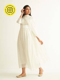 Ancestry - Off White Organza Dupatta